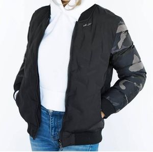 Black camo bomber jacket